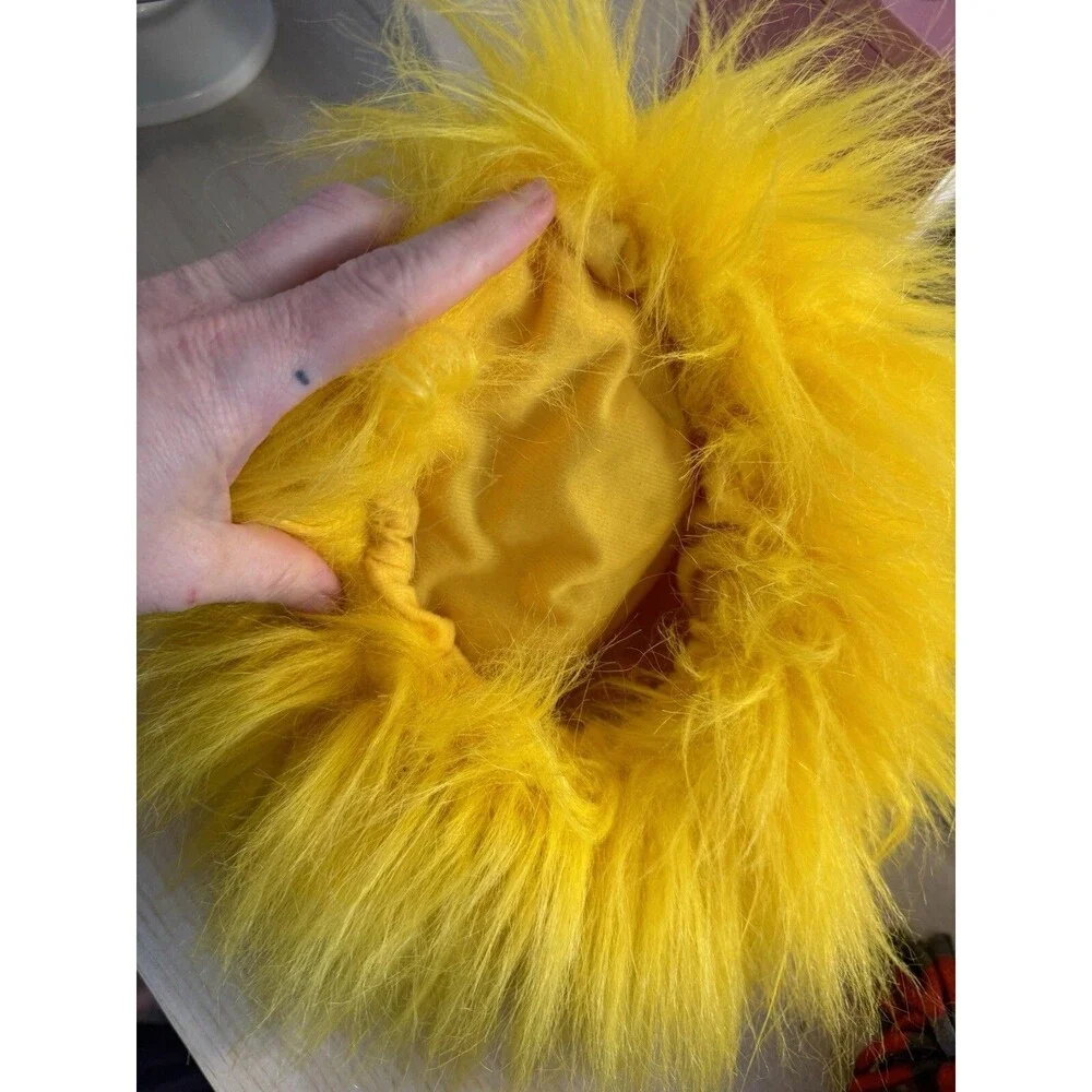 Funky Punk Yellow Wig  Mascot Factory Adult Lined Spiky